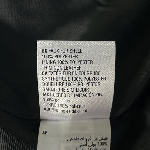 INC Medium Faux Fur Vest Full-Zip Sleeveless Lined Pockets Collared Black New - Picture 11 of 12